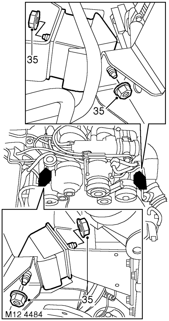 Attach suitable lifting equipment to engine.