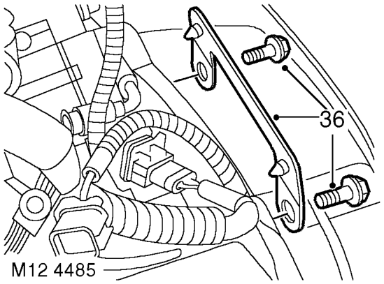Remove 4 nuts securing engine mountings, raise engine and remove engine mountings.