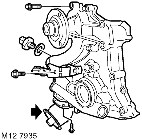 Pump - oil – Remove timing gear cover gasket. ENGINE - V8, REPAIRS, Gasket - timing gear cover.
