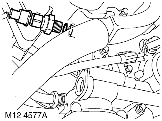 Release clip and disconnect coolant hose from coolant pump.