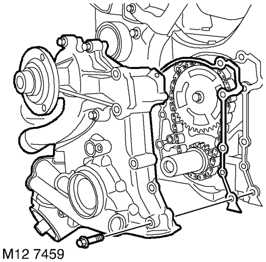 If fitted: Loosen union and disconnect oil cooler pipe from timing gear cover. Remove and 