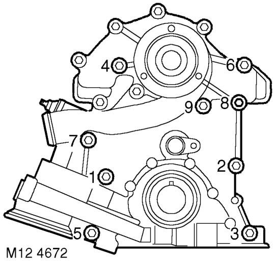 Fit new gasket, dry, to dowels in cylinder block.