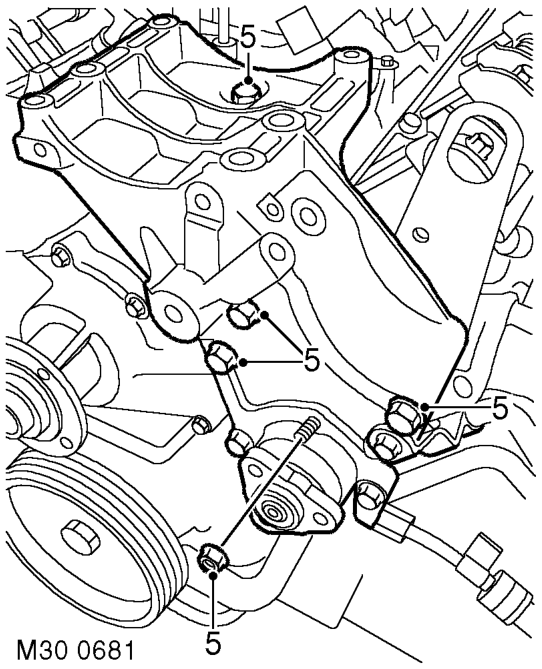 Disassembly – Loosen bolt securing jockey pulley and remove pulley.