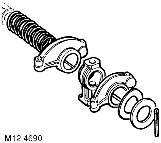 Disassembly – Ensure push rods remain located in tappets when rocker shaft is removed. Retain all compon