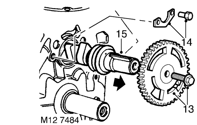 Disassembly – end-float is still incorrect, a new camshaft/gear must be fitted.