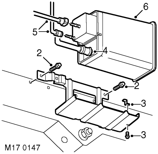Canister - evap – Raise vehicle on lift.