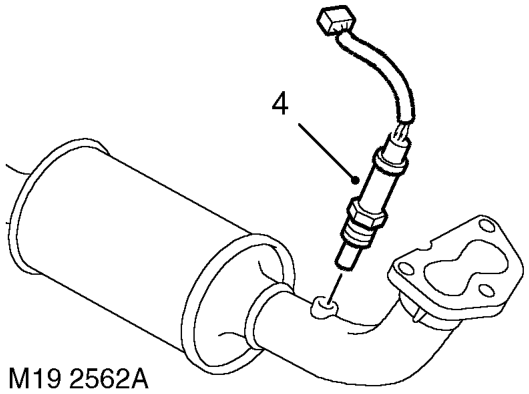 Sensor - heated oxygen (ho2s) - pre- catalytic converter – Release HO2S harness from clip and disconnect multiplug from HO2S .