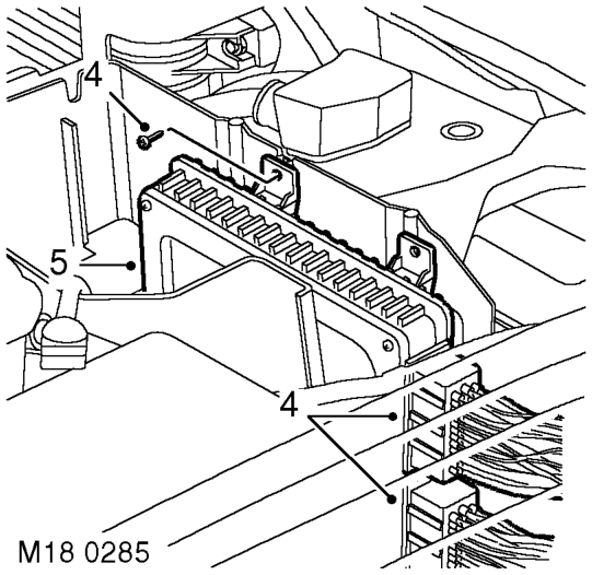 Engine control module (ecm) – Release retaining strap and remove vehicle jack.