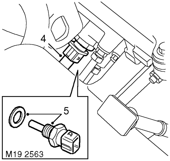 Sensor - fuel temperature – Disconnect battery earth lead.