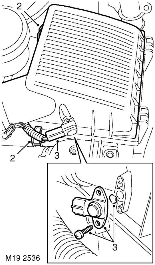 Sensor - ambient air pressure (aap) – Release 2 clips and disconnect MAF sensor from air cleaner cover.