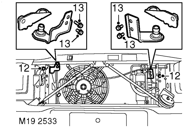 Remove nut securing horn and move horn aside.