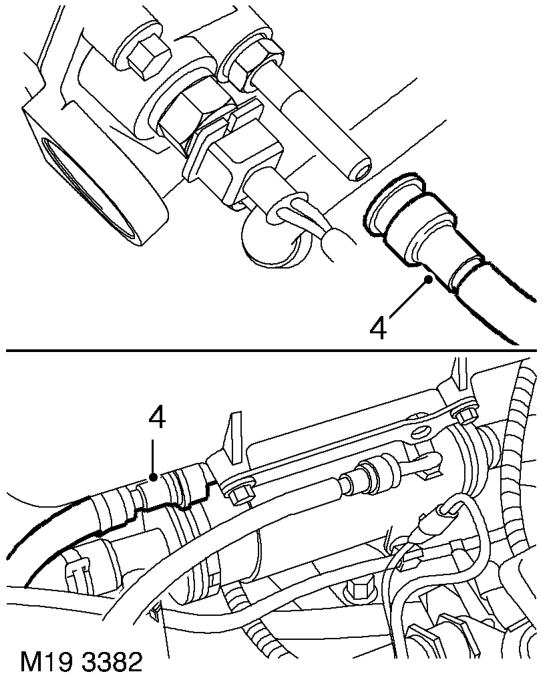 Injectors – Position container to catch fuel spillage.