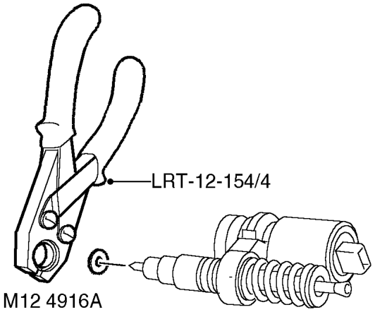 Injectors – Using LRT-12-154/1, remove injectors from cylinder head. Collect retainers.