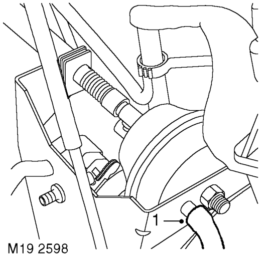 Vacuum control unit - from 03my – If fitted: Remove 2 nuts securing heat shield and remove heat shield.