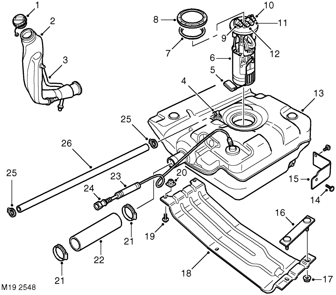 Fuel tank and breather components