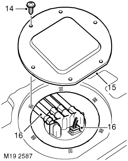 Pull back loadspace carpet from fuel pump access panel.