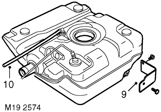 Tank - fuel – Remove fuel tank from cradle.