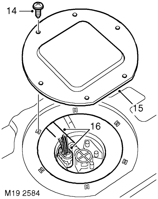 Pull back loadspace carpet from fuel pump access panel.