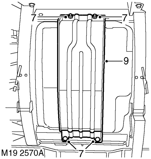 Tank - fuel – Support weight of fuel tank underneath cradle.