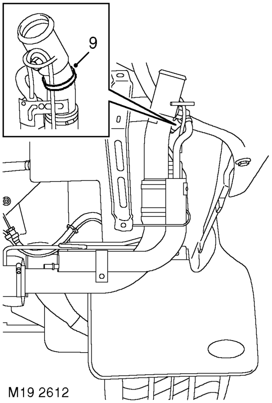 Filler tube - fuel – Release filler tube from grommet in body and remove from under rear wing. Collect grommet.