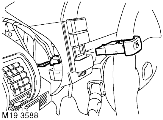 Switch - fuel filler flap release - from 03my – Remove 2 screws securing instrument cowl to fascia and release the cowl from the retaining