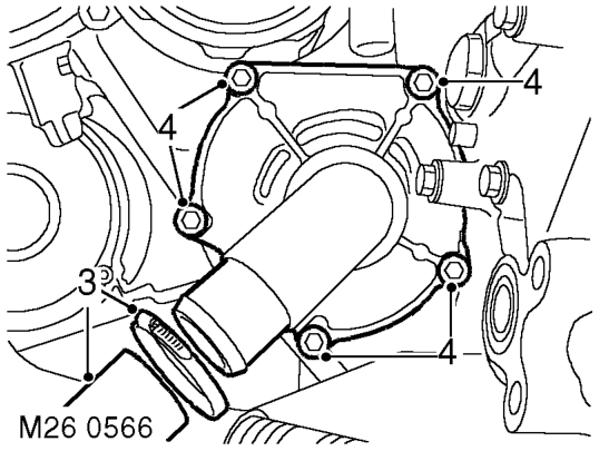 Pump - coolant – Remove centrifuge.  ENGINE - Td5, REPAIRS, Gasket - centrifuge oil drain pipe.