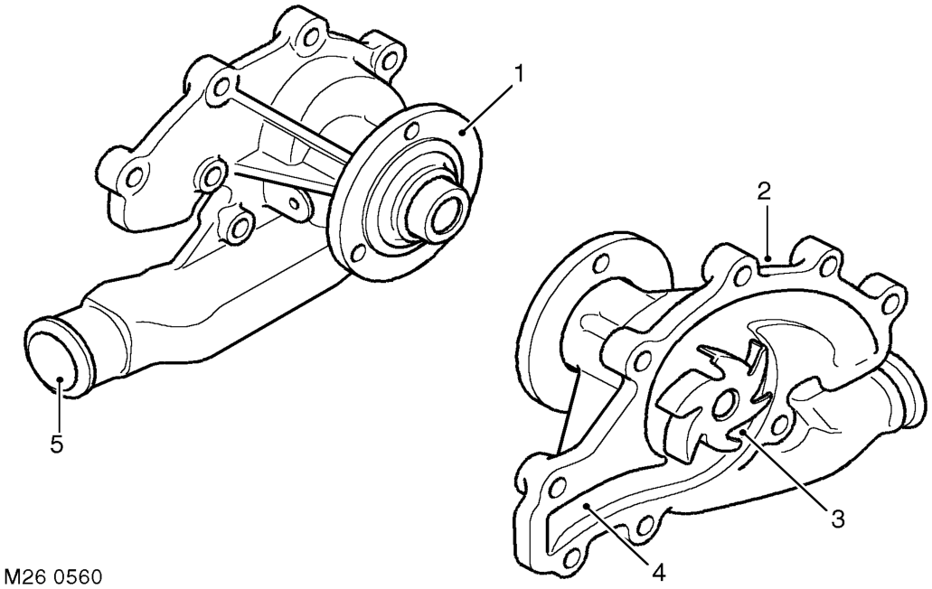 Coolant pump – A bleed screw is installed in the radiator top hose and is used to bleed air during system