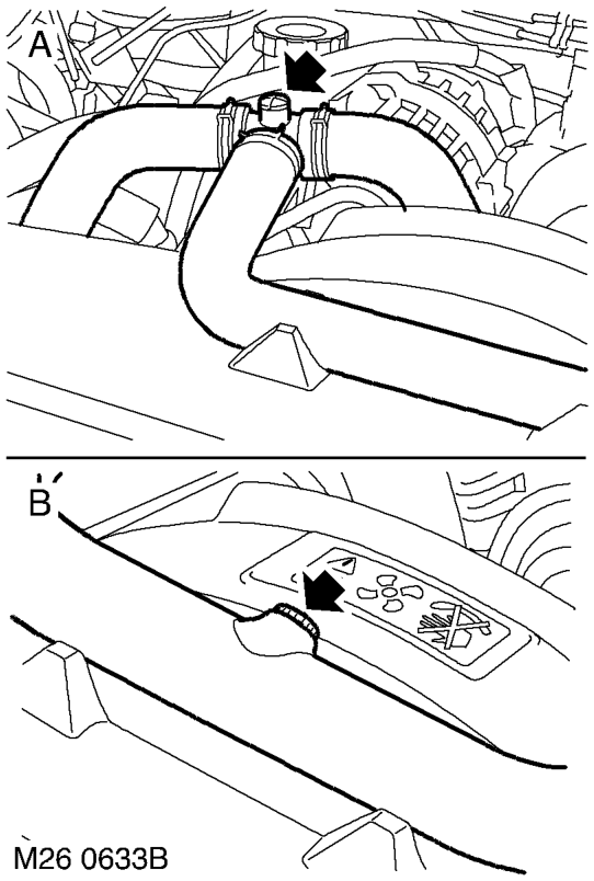 Fit expansion tank filler cap, fit the expansion