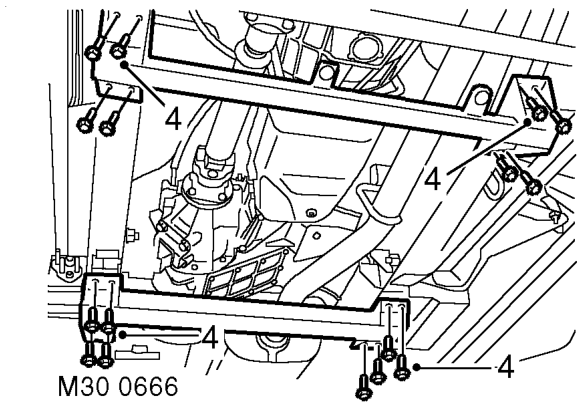Pipe - front – Remove 2 nuts and release front pipe from intermediate pipe/silencer.