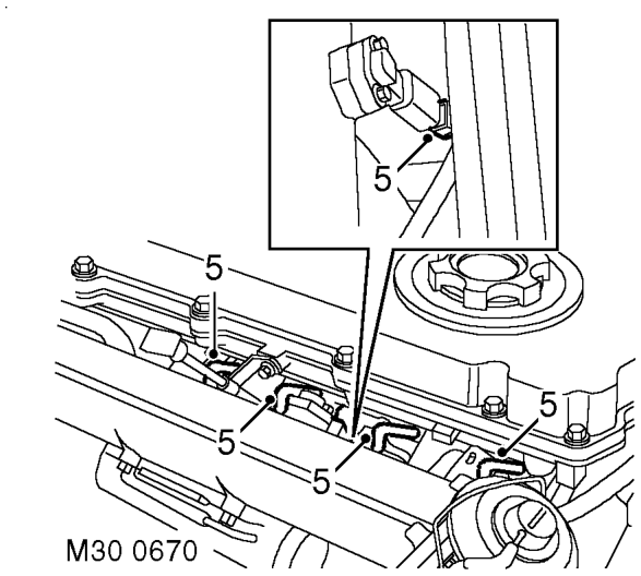 Gasket - inlet manifold – Release retainers and remove upper fan cowl.