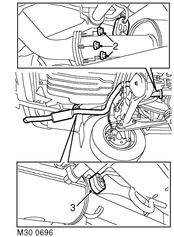 Tail pipe – Raise vehicle on ramp.