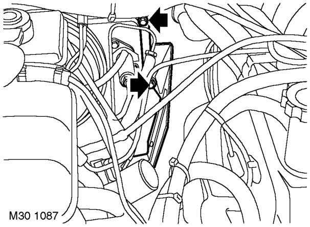 Heat shield - brake servo - without secondary air injection – Remove nut securing heat shield bracket to valance.