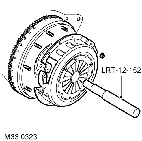 Clutch assembly – Position clutch plate to flywheel with 'gearbox side' facing towards gearbox.