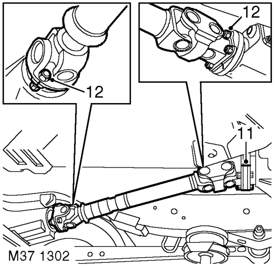 Manual gearbox. – remove silencer and discard gasket.
