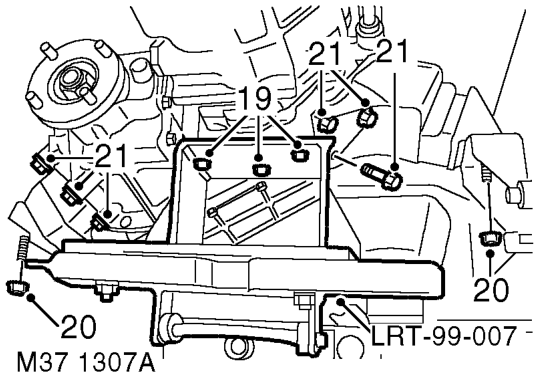 Remove 2 bolts securing clutch slave cylinder, collect heat shield, release slave cylinder