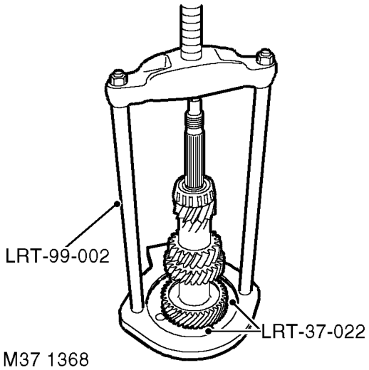 Reassembly – Using tool LRT-37-022, LRT-37-044 and LRT-99-002, press new bearing onto splined end of la