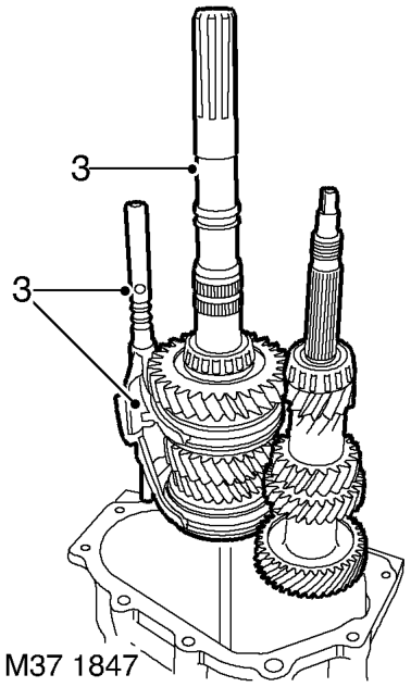 Disassembly – Remove reverse idler gear shaft.  MANUAL GEARBOX - R380, OVERHAUL, Shaft - reverse idler.