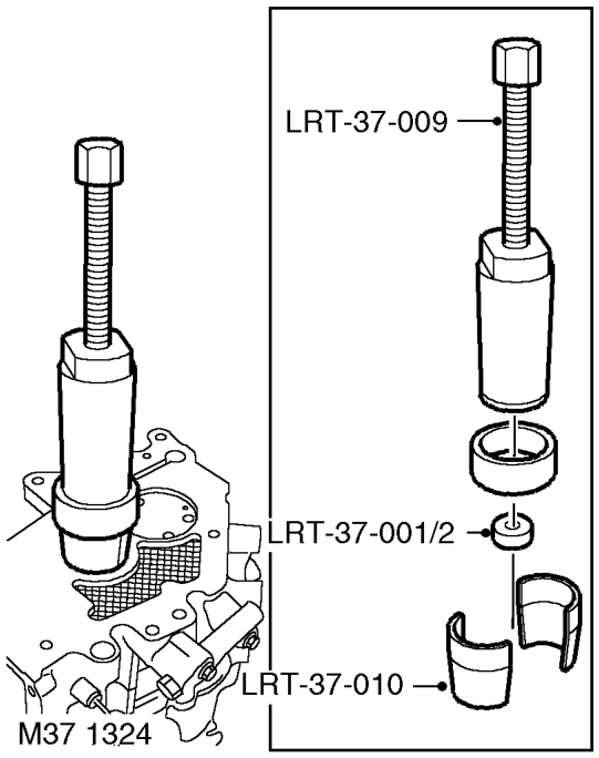 Disassembly – Remove 4 bolts and remove gear selector housing.