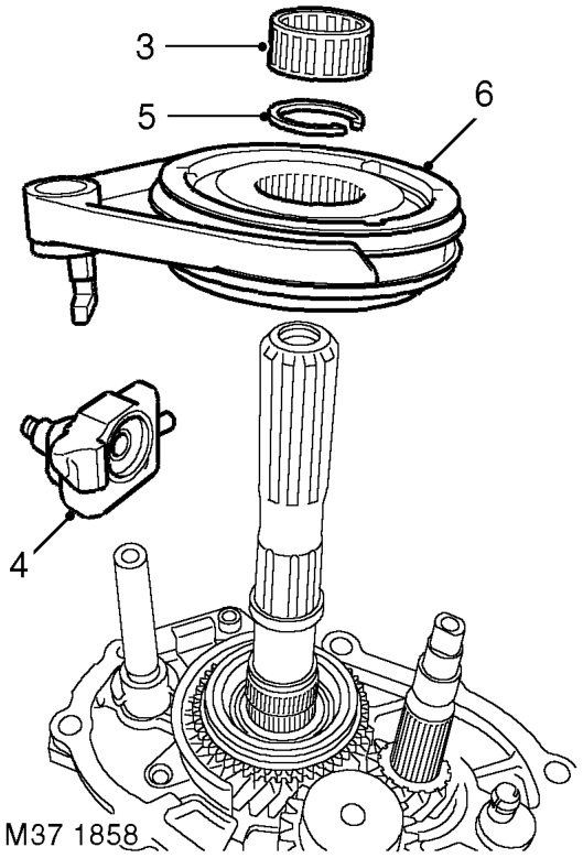 Disassembly – Remove 5th gear set.  MANUAL GEARBOX - R380, OVERHAUL, Gear - 5th gear set.