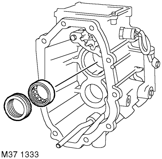 Disassembly – Remove output shaft rear oil seal.