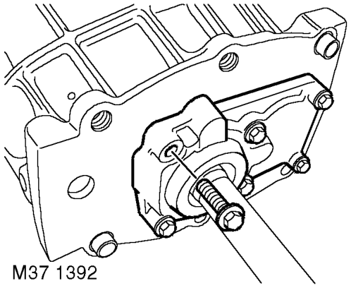Disassembly – Remove 6 bolts securing clutch housing and remove clutch housing.