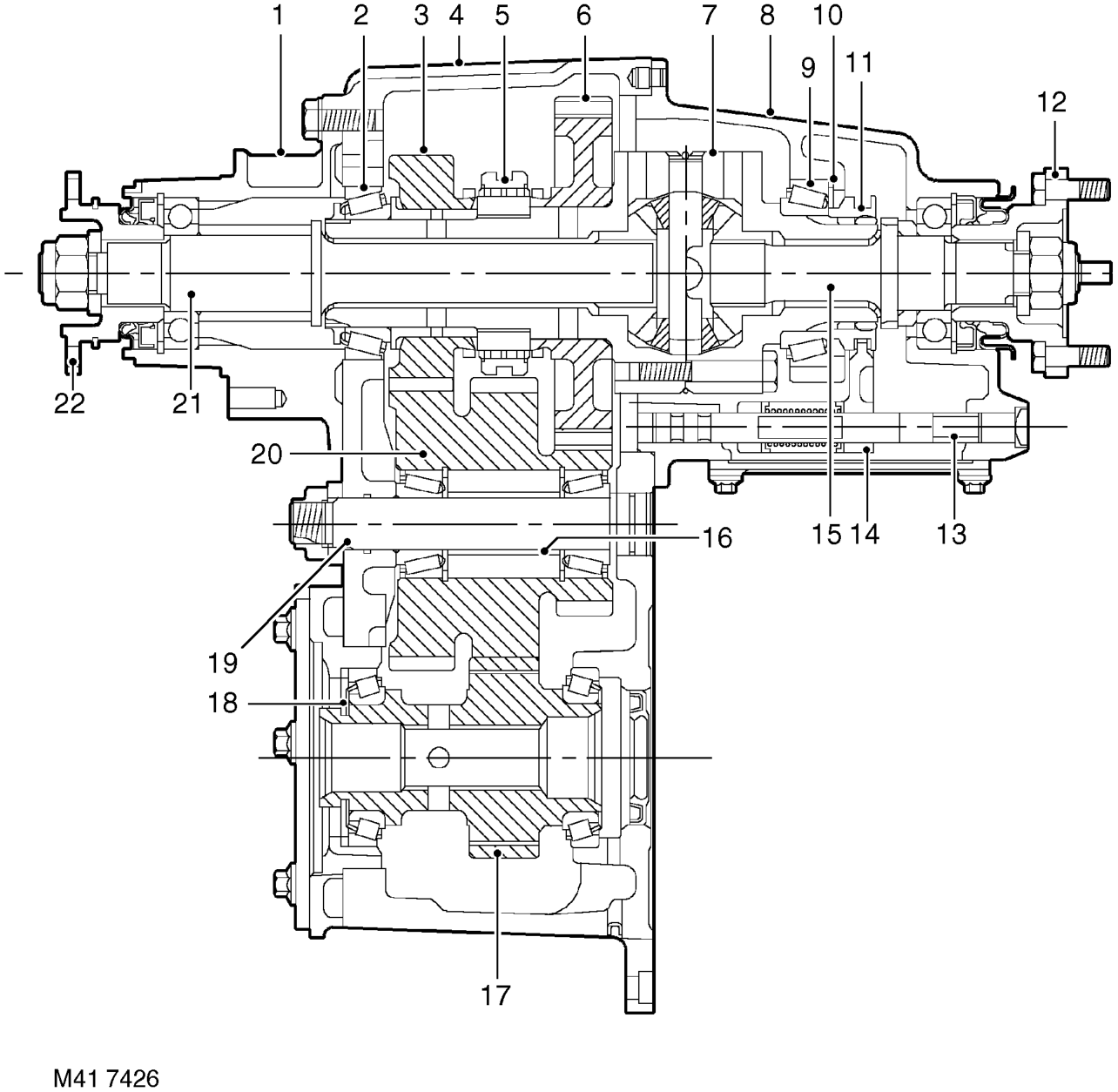 Transfer box cross section