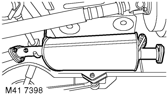 Transfer box - v8 – Remove 8 bolts securing rear cross member and remove cross member.