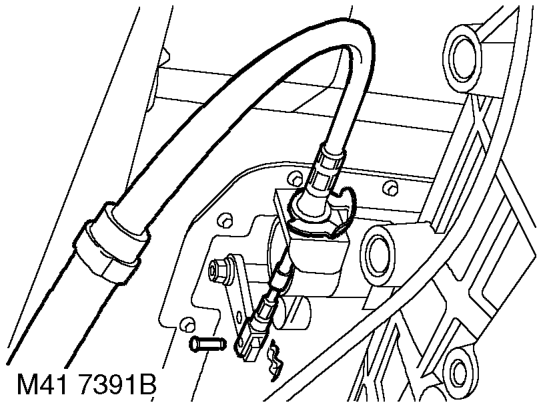 Transfer box - v8 – Remove 4 bolts from handbrake back plate, release back plate and tie aside.