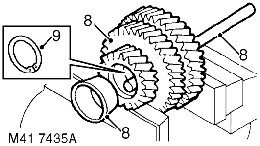 Remove intermediate gear assembly and collect bearings and selective spacer.