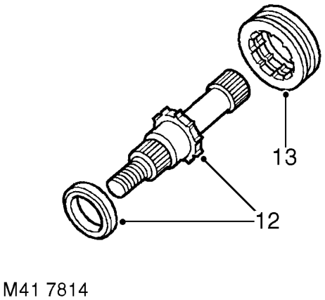 Position tool LRT-51-003 to output shaft drive flange, remove and discard nut, steel and f