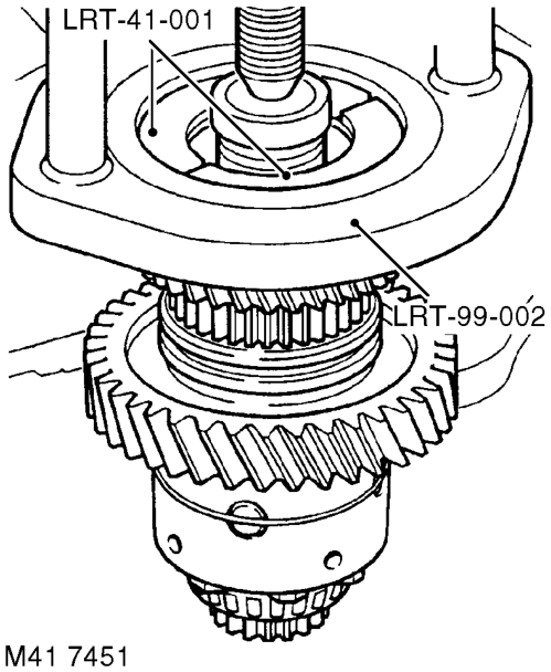 Using tool LRT-41-007 remove and discard bearing retaining nut.