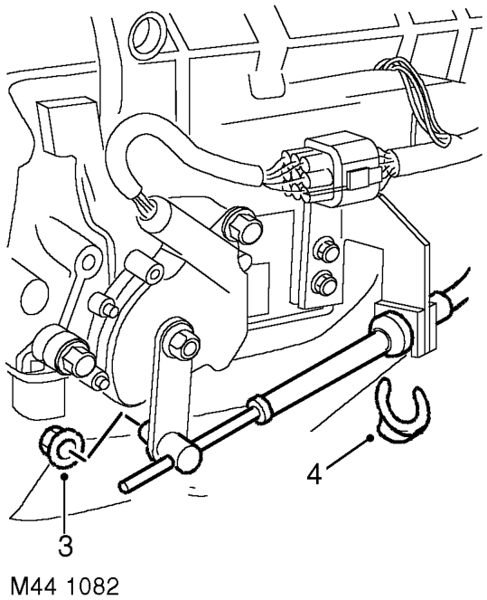 Cable and lever assembly - selector – Raise vehicle on ramp.