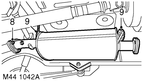 Gearbox - diesel – Remove exhaust front pipe.  MANIFOLDS AND EXHAUST SYSTEMS - Td5, REPAIRS, Pipe - front.