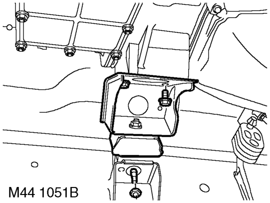 Position a second support jack under engine using a block between engine sump and jack to 